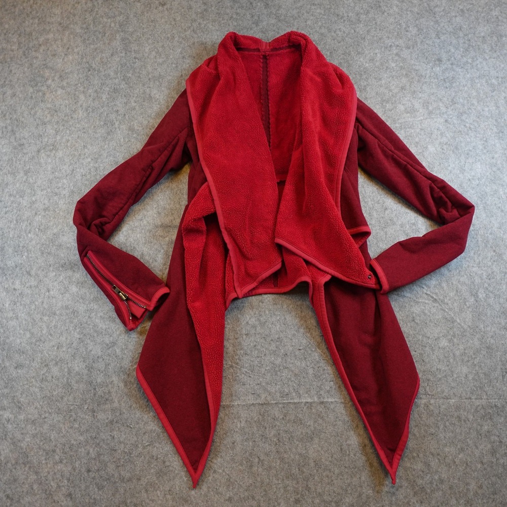 Lululemon Jacket Women XS/S? Red Prescence of Mind Fleece Draped Waterfall